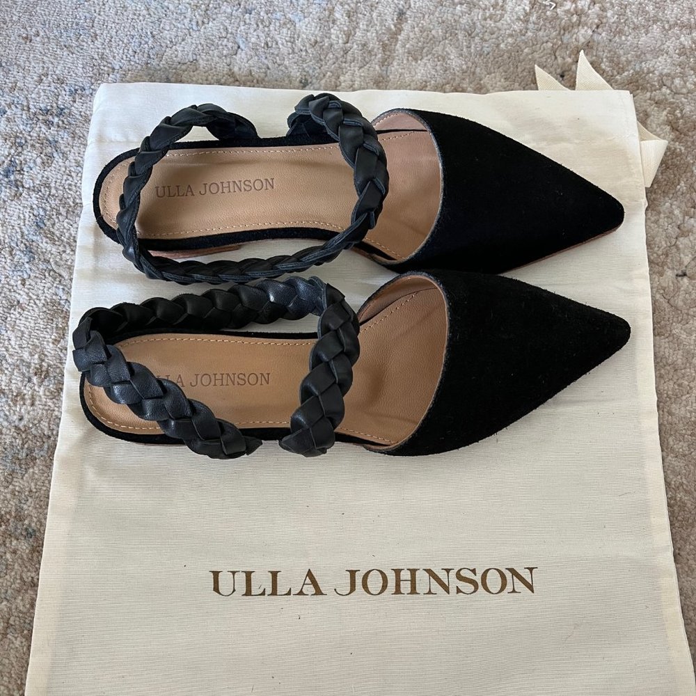 Ulla Johnson Black Amalia D'Orsay Flats Size 37/6.5
